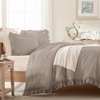 image:imageQueen Comforter Set Pink Bow amp Ruffle Bedding 3 Pieces  White with Green Leaf Floral Print Farmhouse Romantic Bedding Set90x90 InchLight Brown