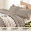 image:imageQueen Comforter Set Pink Bow amp Ruffle Bedding 3 Pieces  White with Green Leaf Floral Print Farmhouse Romantic Bedding Set90x90 InchLight Brown