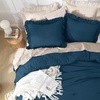 image:imageQueen Comforter Set Pink Bow amp Ruffle Bedding 3 Pieces  White with Green Leaf Floral Print Farmhouse Romantic Bedding Set90x90 InchNavy Blue