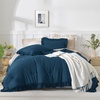 image:imageQueen Comforter Set Pink Bow amp Ruffle Bedding 3 Pieces  White with Green Leaf Floral Print Farmhouse Romantic Bedding Set90x90 InchNavy Blue