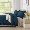 image:imageQueen Comforter Set Pink Bow amp Ruffle Bedding 3 Pieces  White with Green Leaf Floral Print Farmhouse Romantic Bedding Set90x90 InchNavy Blue