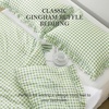 image:imageQueen Comforter Set Pink Bow amp Ruffle Bedding 3 Pieces  White with Green Leaf Floral Print Farmhouse Romantic Bedding Set90x90 InchSage Gingham