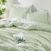 image:imageQueen Comforter Set Pink Bow amp Ruffle Bedding 3 Pieces  White with Green Leaf Floral Print Farmhouse Romantic Bedding Set90x90 InchSage Gingham
