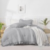 image:imageQueen Comforter Set Pink Bow amp Ruffle Bedding 3 Pieces  White with Green Leaf Floral Print Farmhouse Romantic Bedding Set90x90 InchSilver Gray