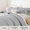 image:imageQueen Comforter Set Pink Bow amp Ruffle Bedding 3 Pieces  White with Green Leaf Floral Print Farmhouse Romantic Bedding Set90x90 InchSilver Gray