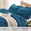 image:imageQueen Comforter Set Pink Bow amp Ruffle Bedding 3 Pieces  White with Green Leaf Floral Print Farmhouse Romantic Bedding Set90x90 InchTeal