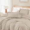 image:imageQueen Comforter Set Pink Bow amp Ruffle Bedding 3 Pieces  White with Green Leaf Floral Print Farmhouse Romantic Bedding Set90x90 InchWheat