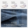 image:image100 Cotton Queen Beige Quilt 3 Piece Striped Quilted Bedding  Soft Lightweight Bedspreads Coverlets Set with 2 Pillow Shams All Season Use Soild Bedding for Bedroom Guest Room 90x96Widstitchnavy