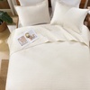 image:image100 Cotton Queen Beige Quilt 3 Piece Striped Quilted Bedding  Soft Lightweight Bedspreads Coverlets Set with 2 Pillow Shams All Season Use Soild Bedding for Bedroom Guest Room 90x96Stripeivory