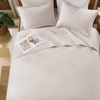 image:image100 Cotton Queen Beige Quilt 3 Piece Striped Quilted Bedding  Soft Lightweight Bedspreads Coverlets Set with 2 Pillow Shams All Season Use Soild Bedding for Bedroom Guest Room 90x96Stripebeige