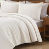 image:image100 Cotton Queen Beige Quilt 3 Piece Striped Quilted Bedding  Soft Lightweight Bedspreads Coverlets Set with 2 Pillow Shams All Season Use Soild Bedding for Bedroom Guest Room 90x96Squareivory