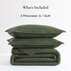 image:image100 Cotton Queen Beige Quilt 3 Piece Striped Quilted Bedding  Soft Lightweight Bedspreads Coverlets Set with 2 Pillow Shams All Season Use Soild Bedding for Bedroom Guest Room 90x96Widstitcharmy Green