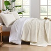 image:image100 Cotton Queen Beige Quilt 3 Piece Striped Quilted Bedding  Soft Lightweight Bedspreads Coverlets Set with 2 Pillow Shams All Season Use Soild Bedding for Bedroom Guest Room 90x96Stripeivory