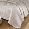 image:image100 Cotton Queen Beige Quilt 3 Piece Striped Quilted Bedding  Soft Lightweight Bedspreads Coverlets Set with 2 Pillow Shams All Season Use Soild Bedding for Bedroom Guest Room 90x96Gridbeige
