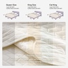 image:image100 Cotton Queen Beige Quilt 3 Piece Striped Quilted Bedding  Soft Lightweight Bedspreads Coverlets Set with 2 Pillow Shams All Season Use Soild Bedding for Bedroom Guest Room 90x96Gridivory