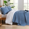 image:image100 Cotton Queen Beige Quilt 3 Piece Striped Quilted Bedding  Soft Lightweight Bedspreads Coverlets Set with 2 Pillow Shams All Season Use Soild Bedding for Bedroom Guest Room 90x96Gridnavy
