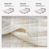 image:image100 Cotton Queen Beige Quilt 3 Piece Striped Quilted Bedding  Soft Lightweight Bedspreads Coverlets Set with 2 Pillow Shams All Season Use Soild Bedding for Bedroom Guest Room 90x96Squareivory