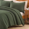 image:image100 Cotton Queen Beige Quilt 3 Piece Striped Quilted Bedding  Soft Lightweight Bedspreads Coverlets Set with 2 Pillow Shams All Season Use Soild Bedding for Bedroom Guest Room 90x96Widstitcharmy Green