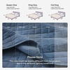 image:image100 Cotton Queen Beige Quilt 3 Piece Striped Quilted Bedding  Soft Lightweight Bedspreads Coverlets Set with 2 Pillow Shams All Season Use Soild Bedding for Bedroom Guest Room 90x96Squarenavy