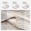 image:image100 Cotton Queen Beige Quilt 3 Piece Striped Quilted Bedding  Soft Lightweight Bedspreads Coverlets Set with 2 Pillow Shams All Season Use Soild Bedding for Bedroom Guest Room 90x96Gridbeige