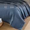 image:image100 Cotton Queen Beige Quilt 3 Piece Striped Quilted Bedding  Soft Lightweight Bedspreads Coverlets Set with 2 Pillow Shams All Season Use Soild Bedding for Bedroom Guest Room 90x96Stripenavy