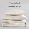image:image100 Cotton Queen Beige Quilt 3 Piece Striped Quilted Bedding  Soft Lightweight Bedspreads Coverlets Set with 2 Pillow Shams All Season Use Soild Bedding for Bedroom Guest Room 90x96Gridivory