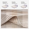 image:image100 Cotton Queen Beige Quilt 3 Piece Striped Quilted Bedding  Soft Lightweight Bedspreads Coverlets Set with 2 Pillow Shams All Season Use Soild Bedding for Bedroom Guest Room 90x96Widstitchoatmeal