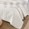 image:image100 Cotton Queen Beige Quilt 3 Piece Striped Quilted Bedding  Soft Lightweight Bedspreads Coverlets Set with 2 Pillow Shams All Season Use Soild Bedding for Bedroom Guest Room 90x96Squareivory