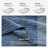 image:image100 Cotton Queen Beige Quilt 3 Piece Striped Quilted Bedding  Soft Lightweight Bedspreads Coverlets Set with 2 Pillow Shams All Season Use Soild Bedding for Bedroom Guest Room 90x96Gridnavy