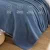 image:image100 Cotton Queen Beige Quilt 3 Piece Striped Quilted Bedding  Soft Lightweight Bedspreads Coverlets Set with 2 Pillow Shams All Season Use Soild Bedding for Bedroom Guest Room 90x96Widstitchnavy