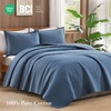 image:image100 Cotton Queen Beige Quilt 3 Piece Striped Quilted Bedding  Soft Lightweight Bedspreads Coverlets Set with 2 Pillow Shams All Season Use Soild Bedding for Bedroom Guest Room 90x96Stripenavy