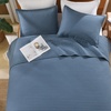 image:image100 Cotton Queen Beige Quilt 3 Piece Striped Quilted Bedding  Soft Lightweight Bedspreads Coverlets Set with 2 Pillow Shams All Season Use Soild Bedding for Bedroom Guest Room 90x96Stripenavy