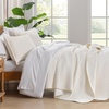 image:image100 Cotton Queen Beige Quilt 3 Piece Striped Quilted Bedding  Soft Lightweight Bedspreads Coverlets Set with 2 Pillow Shams All Season Use Soild Bedding for Bedroom Guest Room 90x96Widstitchivory