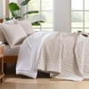 image:image100 Cotton Queen Beige Quilt 3 Piece Striped Quilted Bedding  Soft Lightweight Bedspreads Coverlets Set with 2 Pillow Shams All Season Use Soild Bedding for Bedroom Guest Room 90x96Gridbeige