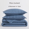 image:image100 Cotton Queen Beige Quilt 3 Piece Striped Quilted Bedding  Soft Lightweight Bedspreads Coverlets Set with 2 Pillow Shams All Season Use Soild Bedding for Bedroom Guest Room 90x96Gridnavy