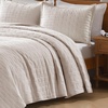 image:image100 Cotton Queen Beige Quilt 3 Piece Striped Quilted Bedding  Soft Lightweight Bedspreads Coverlets Set with 2 Pillow Shams All Season Use Soild Bedding for Bedroom Guest Room 90x96Gridbeige
