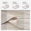 image:image100 Cotton Queen Beige Quilt 3 Piece Striped Quilted Bedding  Soft Lightweight Bedspreads Coverlets Set with 2 Pillow Shams All Season Use Soild Bedding for Bedroom Guest Room 90x96Stripebeige