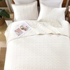 image:image100 Cotton Queen Beige Quilt 3 Piece Striped Quilted Bedding  Soft Lightweight Bedspreads Coverlets Set with 2 Pillow Shams All Season Use Soild Bedding for Bedroom Guest Room 90x96Gridivory
