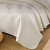 image:image100 Cotton Queen Beige Quilt 3 Piece Striped Quilted Bedding  Soft Lightweight Bedspreads Coverlets Set with 2 Pillow Shams All Season Use Soild Bedding for Bedroom Guest Room 90x96Stripeivory