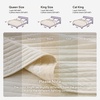 image:image100 Cotton Queen Beige Quilt 3 Piece Striped Quilted Bedding  Soft Lightweight Bedspreads Coverlets Set with 2 Pillow Shams All Season Use Soild Bedding for Bedroom Guest Room 90x96Stripeivory
