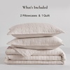 image:image100 Cotton Queen Beige Quilt 3 Piece Striped Quilted Bedding  Soft Lightweight Bedspreads Coverlets Set with 2 Pillow Shams All Season Use Soild Bedding for Bedroom Guest Room 90x96Gridbeige