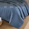 image:image100 Cotton Queen Beige Quilt 3 Piece Striped Quilted Bedding  Soft Lightweight Bedspreads Coverlets Set with 2 Pillow Shams All Season Use Soild Bedding for Bedroom Guest Room 90x96Gridnavy