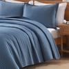 image:image100 Cotton Queen Beige Quilt 3 Piece Striped Quilted Bedding  Soft Lightweight Bedspreads Coverlets Set with 2 Pillow Shams All Season Use Soild Bedding for Bedroom Guest Room 90x96Stripenavy