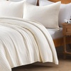 image:image100 Cotton Queen Beige Quilt 3 Piece Striped Quilted Bedding  Soft Lightweight Bedspreads Coverlets Set with 2 Pillow Shams All Season Use Soild Bedding for Bedroom Guest Room 90x96Widstitchivory