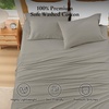 image:imageAndency Solid Natural Beige Queen Size Soft Cotton Linen Blend Sheets Set06  Solid Dark Grey
