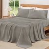 image:imageAndency Solid Natural Beige Queen Size Soft Cotton Linen Blend Sheets Set06  Solid Dark Grey
