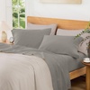 image:imageAndency Solid Natural Beige Queen Size Soft Cotton Linen Blend Sheets Set06  Solid Dark Grey