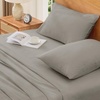 image:imageAndency Solid Natural Beige Queen Size Soft Cotton Linen Blend Sheets Set06  Solid Dark Grey