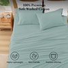 image:imageAndency Solid Natural Beige Queen Size Soft Cotton Linen Blend Sheets Set07  Solid Teal