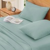 image:imageAndency Solid Natural Beige Queen Size Soft Cotton Linen Blend Sheets Set07  Solid Teal